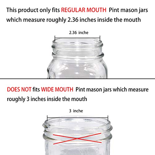Amolliar Mason Jar Soap Dispenser Pump Lids - 2 Pack, Black, Regular Mouth