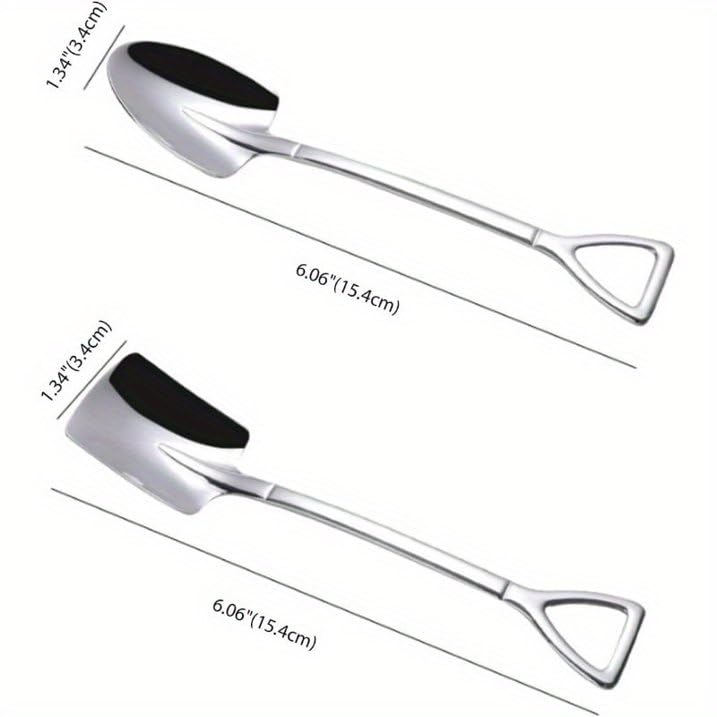10-Piece Silver Dessert Spoon Set - 4.8" Stainless Steel Spoons