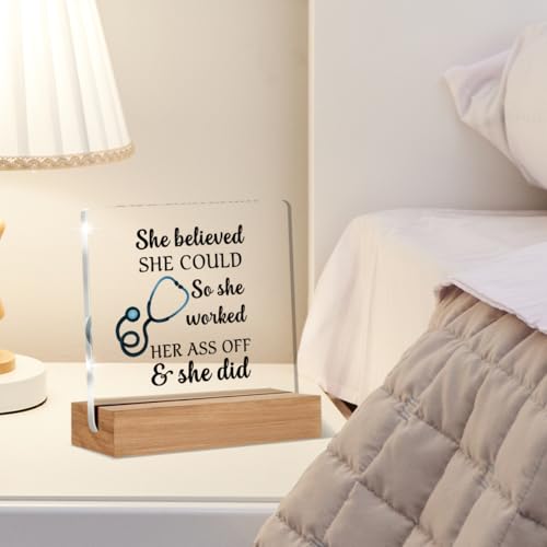 Nurse Graduation Gift | She Believed She Could Acrylic Sign 4x4