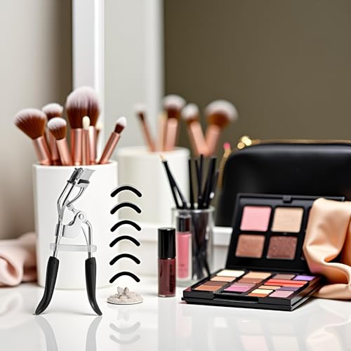 GANPUB Professional Black Eyelash Curler and Mascara Brush Kit