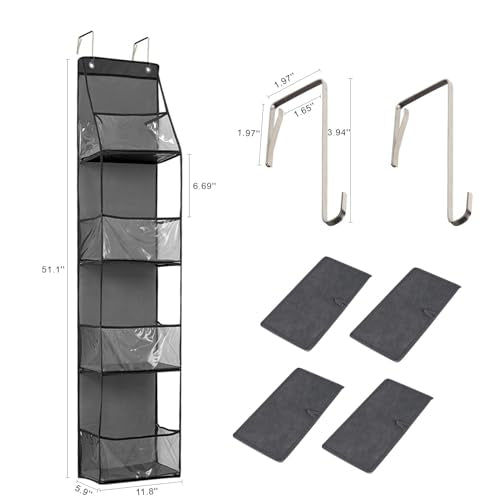 4-Shelf Over the Door Closet Organizer - Grey (1 Pack)