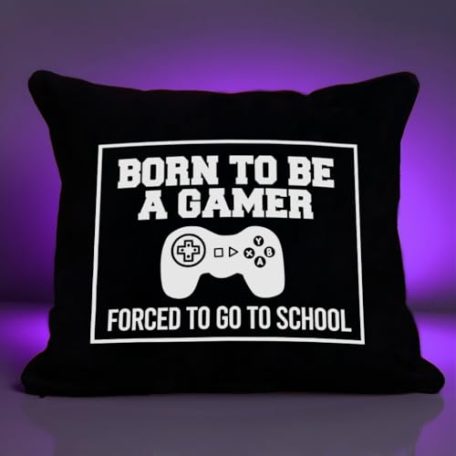 Born to Be a Gamer Throw Pillow Cover - 18x18 Inch - Gamer Gifts