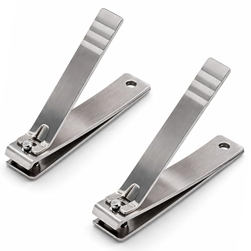 Heavy-Duty Straight-Edge Nail Clippers 2-Piece Set for Thick Nails