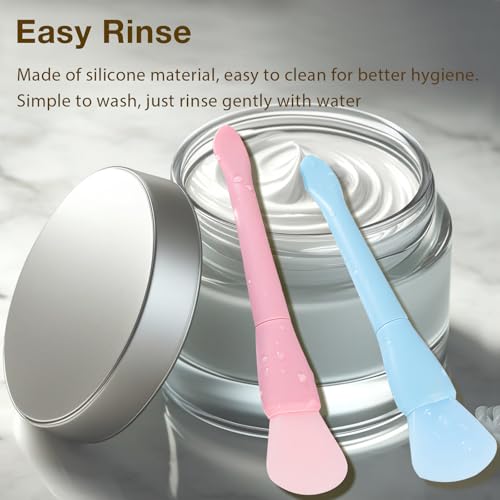 Jaasuee 4PCS Dual-Ended Silicone Face Mask Applicator Set with Spatula