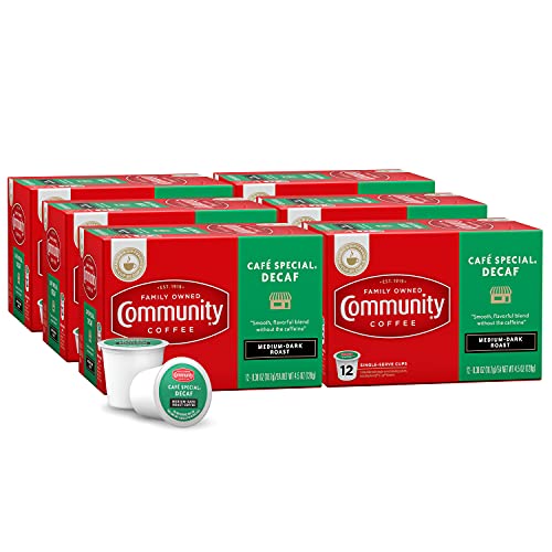 Community Coffee Café Special Decaf Pods - Medium Dark Roast, 72 Count
