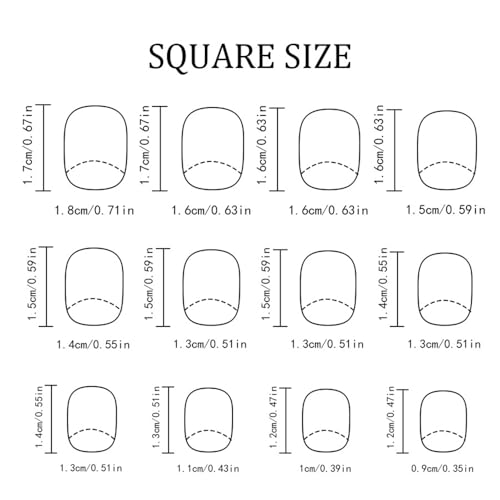 Fall Press on Nails Short Square Maple Leaf Acrylic False Nails 24PCS