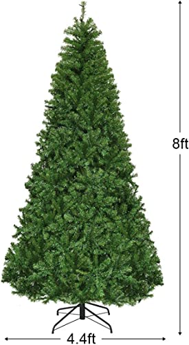 Pre-lit Artificial Christmas Tree 8Ft with 750 LED Lights & 2128 PVC Branches