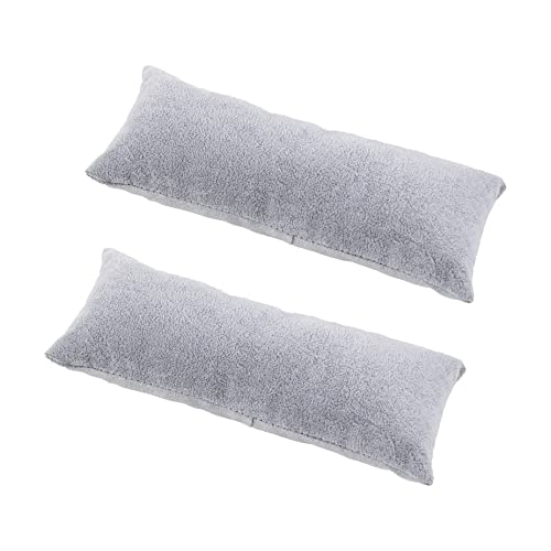 Framendino 2 Pack Gray Velvet Long Watch Pillow Cushions