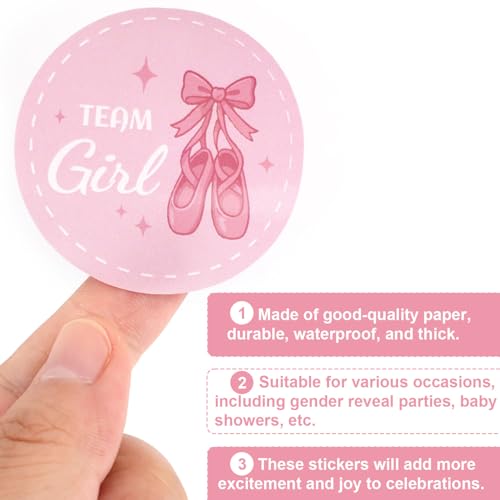 54pcs Gender Reveal Stickers - Team Boy or Girl Round Stickers
