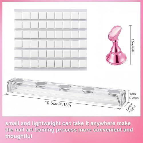 Magnetic Nail Art Practice Holder & Display Stand Set with Putty