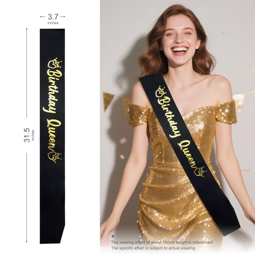 Birthday Queen Sash for Women - Satin Birthday Party Gift