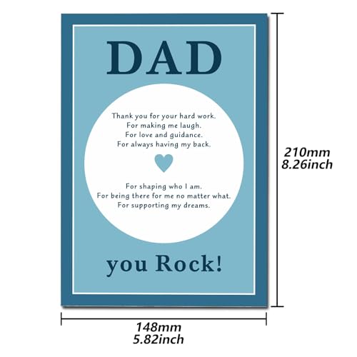 TI-EDC Dad Card for Father's Day Birthday and New Dad Gifts from Daughter Son