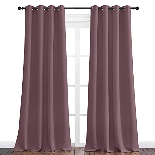 NICETOWN Blackout Curtains, 55x108-inch, Dry Rose, 2 Panels