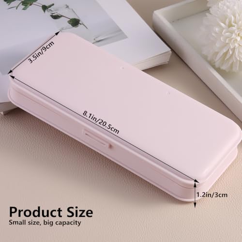 Nail Art Tool Organizer Box - Portable Pink Plastic Storage Case (8x3.5in)