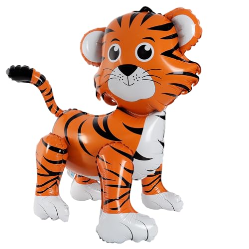 Extra-Large Standing Tiger Foil Balloon - 24 Inch Jungle Safari Decoration