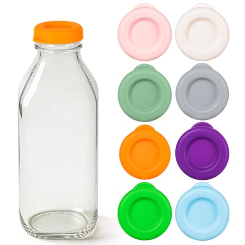 Reusable Silicone Milk Bottle Caps - 48mm Leak-Proof Lids