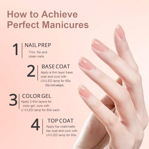 JODSONE Nude Jelly Gel Nail Polish 18ml Semi-Transparent UV LED Soak Off