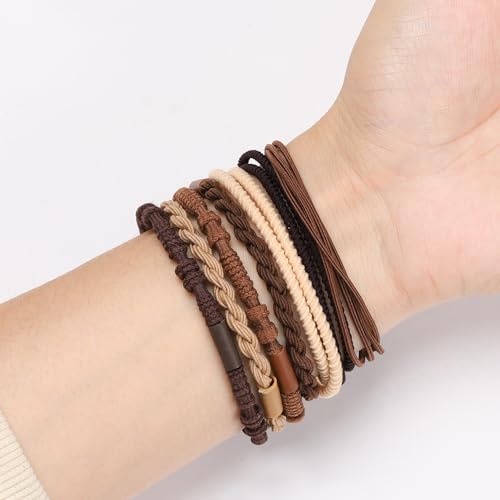 WantGor Boho Hair Ties 20-Piece Neutral Elastic Ponytail Holders