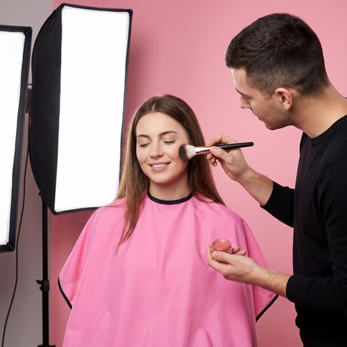 Short Pink Makeup and Hair Dye Cape for Salon and Home Use