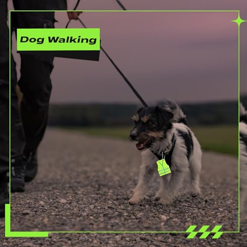 12 Pcs Reflective Keychain Tags Vest Shape Glow in The Dark Keychain Safety Reflector Pendant for Zippers Backpack Dog Collar Bags Walking Running Cycling