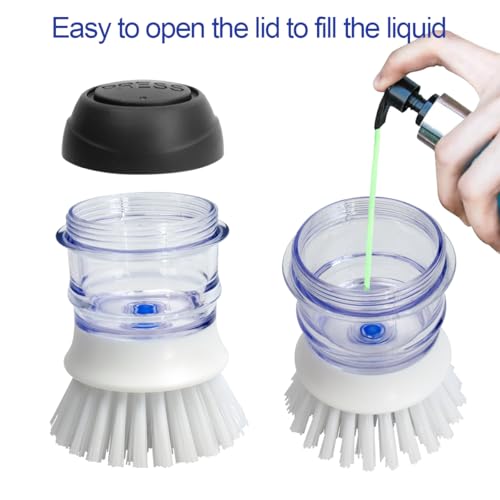 CELOX Dish Brush with Soap Dispenser - 3-in-1 Kitchen Cleaner