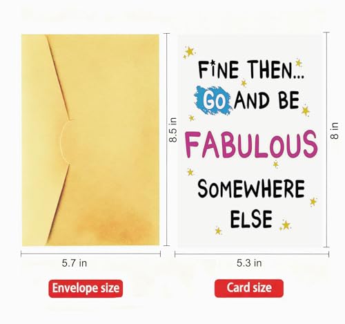 Funny Sarcastic Farewell Card for Coworkers - Perfect Goodbye Gift