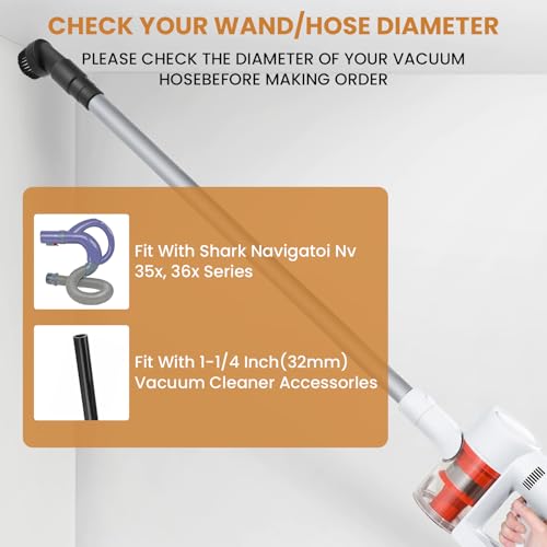2 Pcs Round Vacuum Dust Brush Attachment - 1-1/4" Universal Cleaning Tool