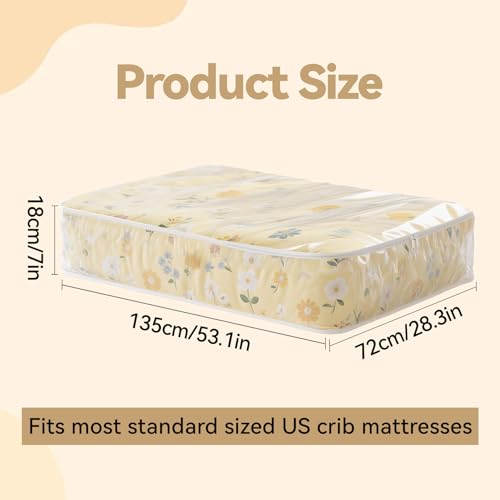 Klmnop Clear Crib Mattress Storage Bag - 2 Pack with Zipper, Waterproof & Tear-Resistant