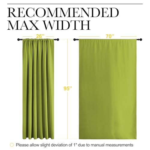 NICETOWN 2-Pack Blackout Curtains Fresh Green 70x95 Inches Thermal Insulated for Bedroom & Living Room