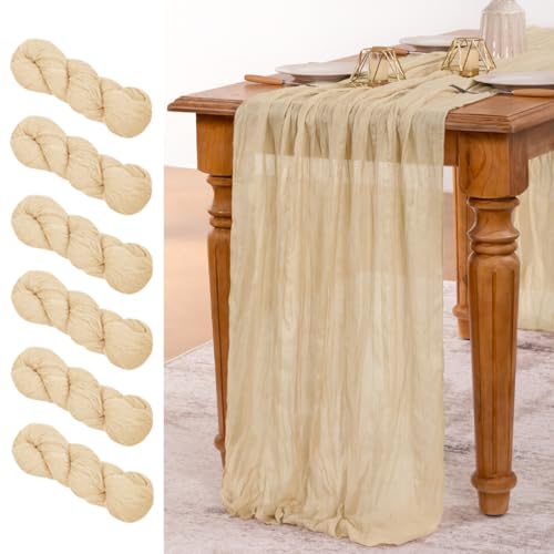 Champagne Cheesecloth Table Runner 13ft Boho Decor - 6 Pack