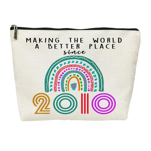SIUNY Sweet 16 Birthday Makeup Bag for Girls - 2010 Waterproof Cosmetic Pouch