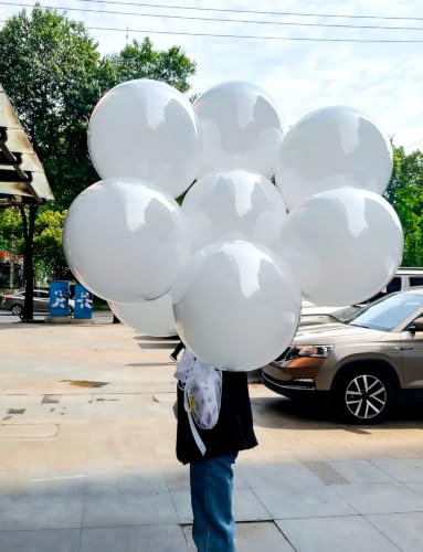 Adeyoo 36-Inch Giant White Latex Balloons - 4 Pack for Party Decorations