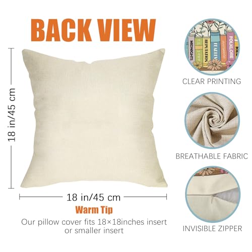 Fahrendom Music Floral Throw Pillow Cover 18x18 - Perfect for Book Lovers