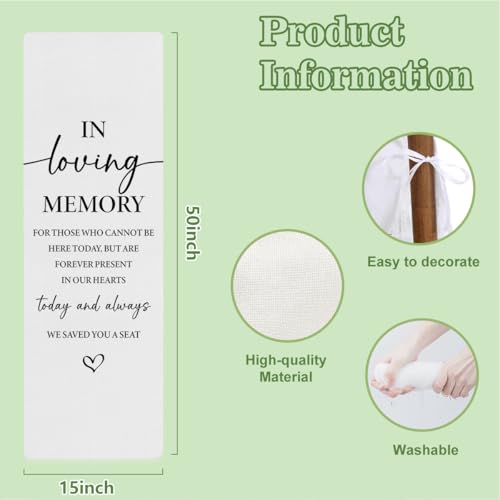 AASRR In Loving Memory Wedding Chair Sign - Reserved Seating Tribute, 15x50 Inches (Variation 01)