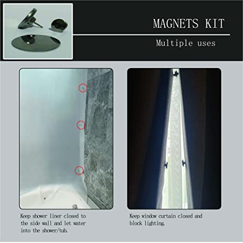 Small Shower Curtain Side Magnets - Waterproof Splash Guard