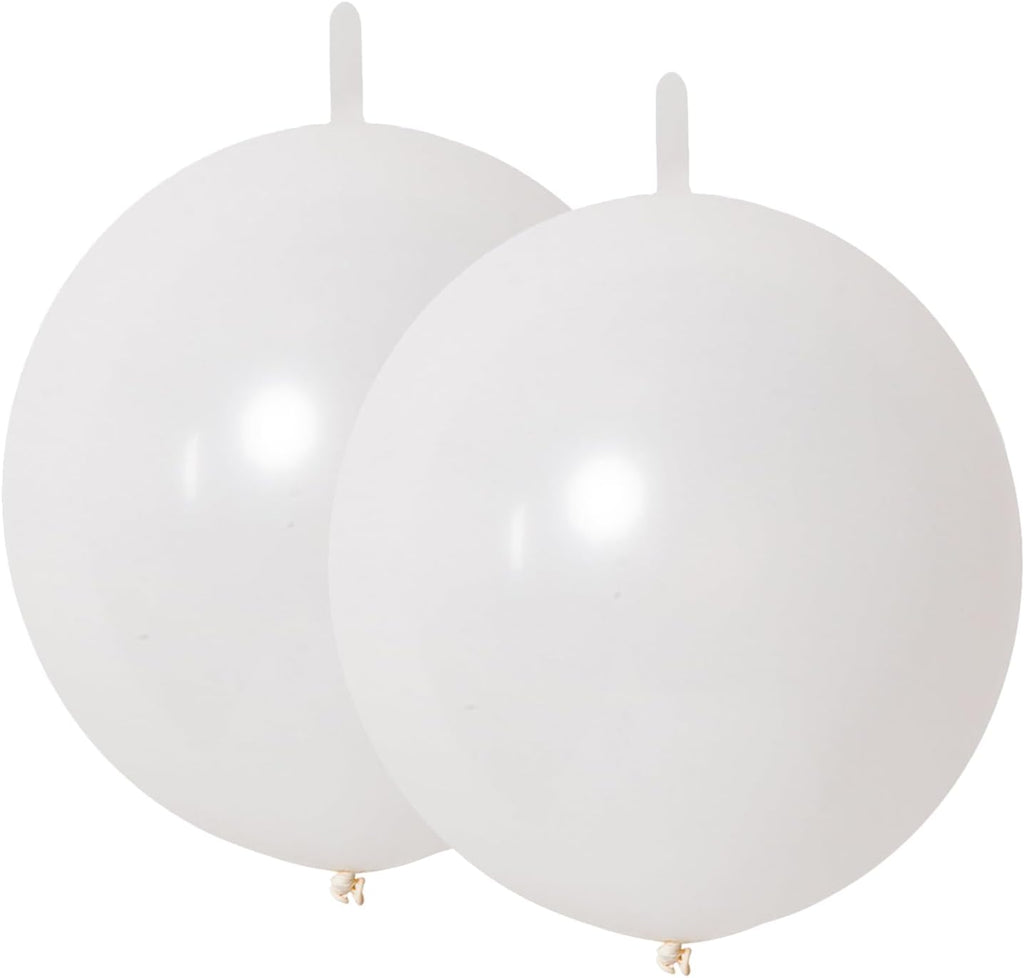 Pearl White Link Balloons - 10 Inch Latex Balloons for Wedding & Birthday Decorations | 80 Pcs