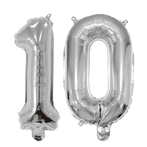 Number 10 Foil Mylar Balloon - 16 Inch Birthday Decoration