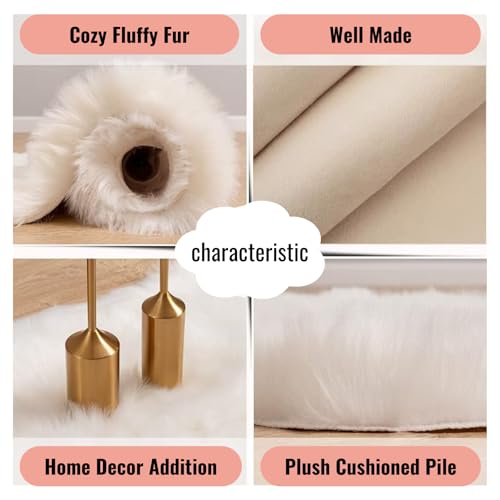 NINGDAN 12x12 Inch Square Faux Fur Rug - Soft Pink Plush Photo Background