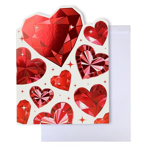 Iconikal Jumbo Valentine's Day Greeting Card with Diamond Hearts, 11x14