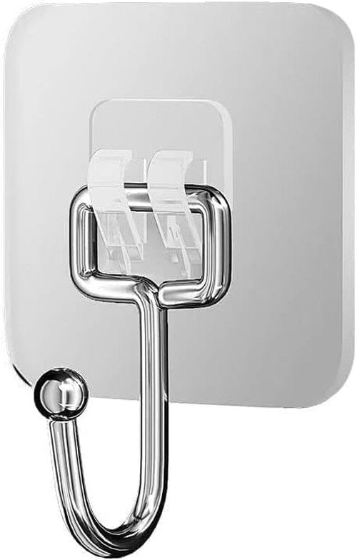 KILOW Heavy Duty Adhesive Hooks - 22 lbs Capacity, Waterproof Transparent Towel Hook