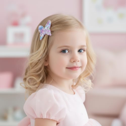 HOVEOX 16-Piece Sparkly Toddler Hair Clips & Cute Barrettes for Girls