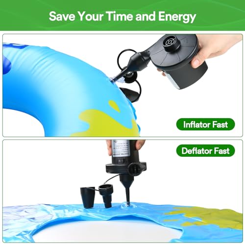 PULIDIKI Electric Air Pump for Inflatables - 3 Nozzles, Quick Inflation