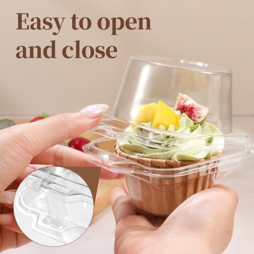 50-Pack Individual Cupcake Containers with Clear Dome Lids