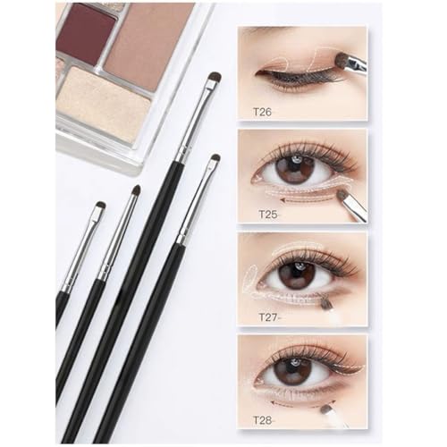 MARROSA Small Eyeshadow & Eyeliner Makeup Brushes Set with Natural Pony Hair