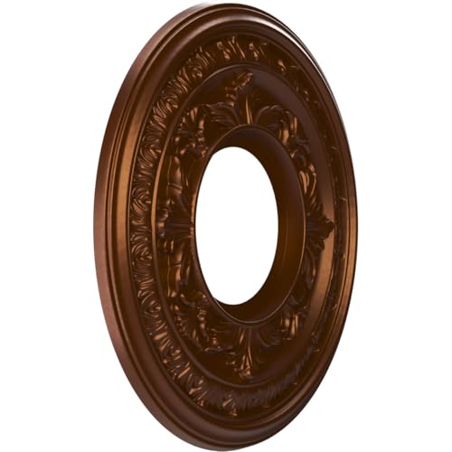Ekena Millwork Baltimore Ceiling Medallion, 10-in. Metallic Dark Copper PVC