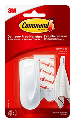 Command Medium Spring Clip - Damage-Free Hanging, 1 Clip & 3 Strips