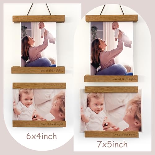 Zyeco Magnetic Ultrasound Photo Frame - Wooden Baby Keepsake Display, Variation 1