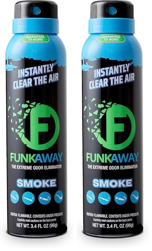 FunkAway Smoke Odor Eliminator Spray 3.4 oz (Pack of 2) - Instantly Refresh Air
