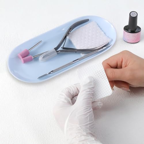 3-Piece Oval Plastic Manicure Tool Storage Tray Set