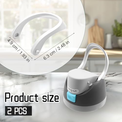 2pcs Handles for Owala FreeSip 24oz 32oz, Water Bottle Cap Carry Loop Handle, Replacement Parts for Owala Cup 16/25/40oz Easy Bottle Top Lid Cap Replacement Accessories, BPA-Free (White)